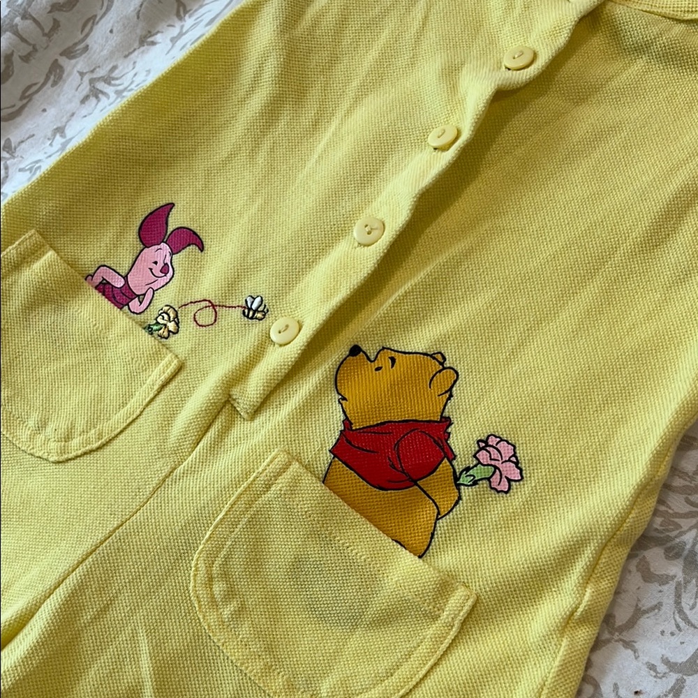 Yellow Sleeveless Romper with Winnie the Pooh and Piglet - Picture 2 of 7